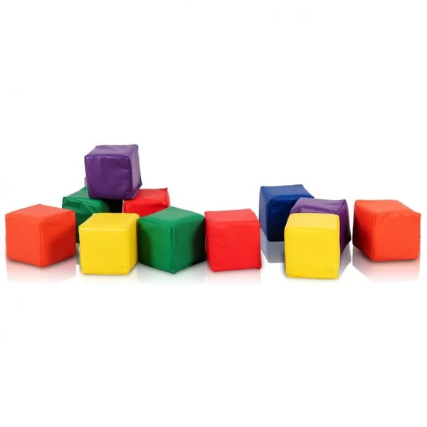 12 Blocs de Construction en Mousse pour Enfants de 12 Mois et Plus de Carré 6 Couleurs en Pvc Eponge14x14x14cm