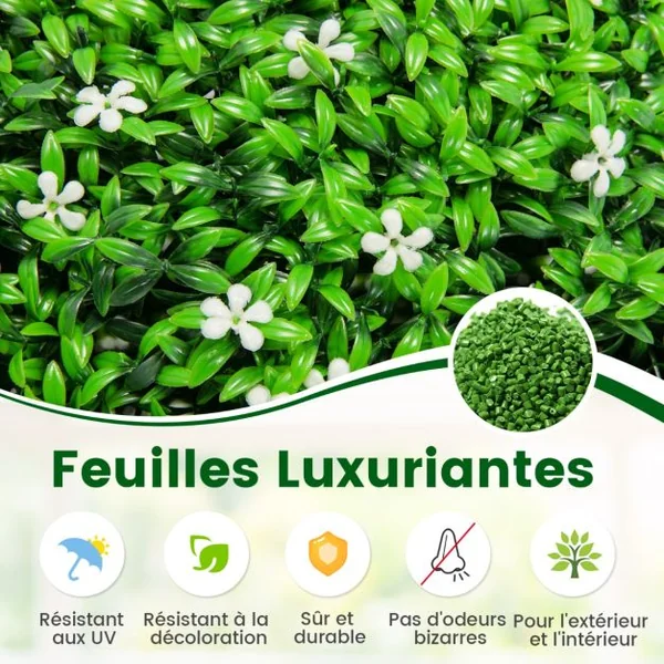 2 Boules 49 cm Plante Artificielle Topiaire UV-Proof Faux Plantes pour Intérieur et Extérieur