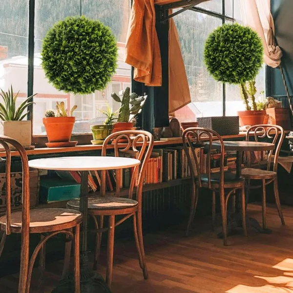 2 Boules de Buis Artificielles 50 cm Résistantes aux UV Plantes en Boules de Faux Topiaire de Cèdre Décoratives
