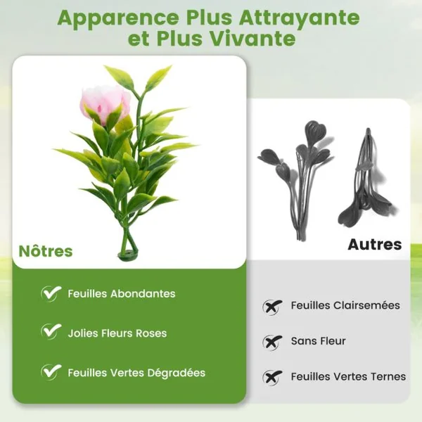 2 Boules Topiaires Artificielles 37 cm avec des Fleurs Rose Plantes de Faux en Boules à Suspendre ou Poser Sphère de Jardin Décoratives