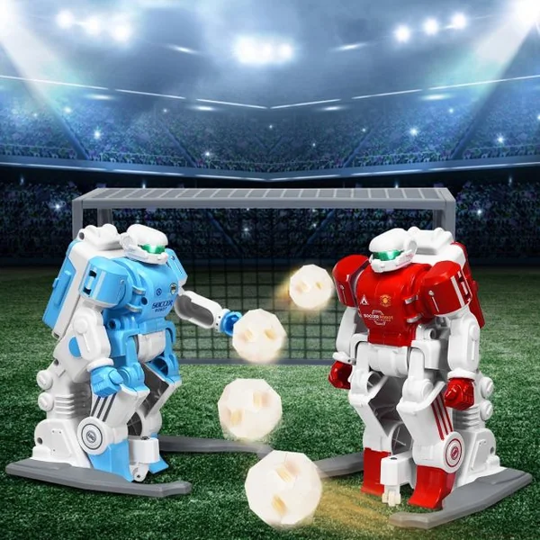 2 Robots Rc Football Jouets D'interaction et Compétitifs pour Enfants avec 2 Buts Football 2 Recharges USB Accessoires