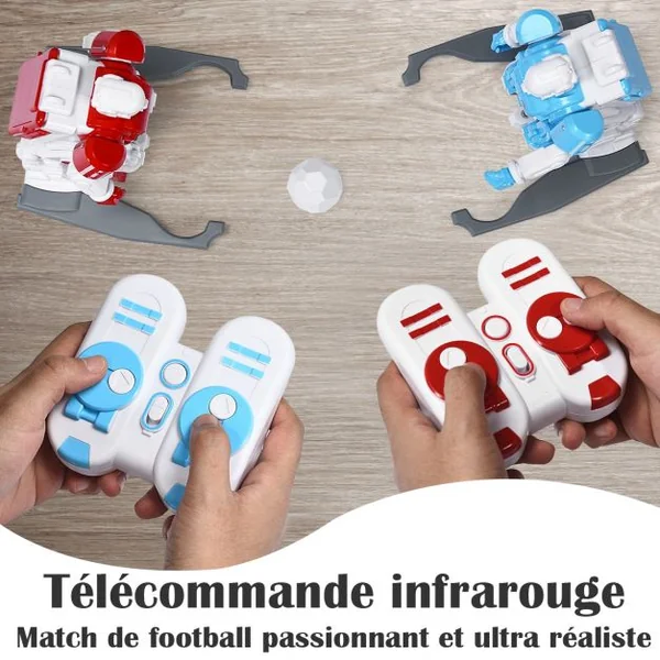 2 Robots Rc Football Jouets D'interaction et Compétitifs pour Enfants avec 2 Buts Football 2 Recharges USB Accessoires