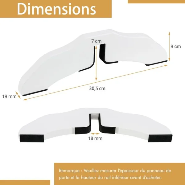 2 Supports de Pied en Bois pour Barrière pour Animaux de 2 CM d'Epaisseur Support de Barrière pour Stabilité Renforcée Marron/Blanc