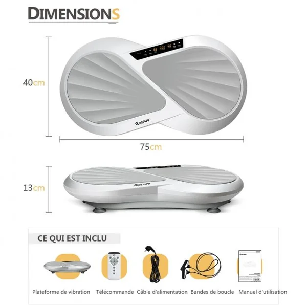 300W Plateformes Vibrantes/Oscillante avec Bandes de Résistance Amovibles et Télécommande