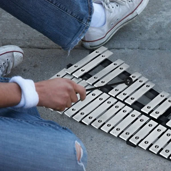 30 Note Glockenspiel Xylophone Cadre en Bois Barres en Aluminium avec Baguettes en Bois avec Sac