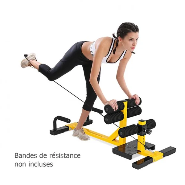 3 en 1 Sissy Squat en Fer Machine à Squat Hauteur Réglable à 6 Positons pour Fitnesse à l'Intérieur