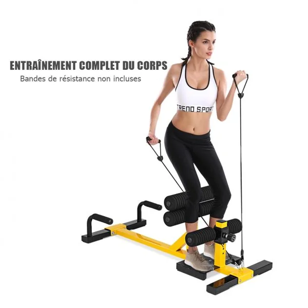 3 en 1 Sissy Squat en Fer Machine à Squat Hauteur Réglable à 6 Positons pour Fitnesse à l'Intérieur