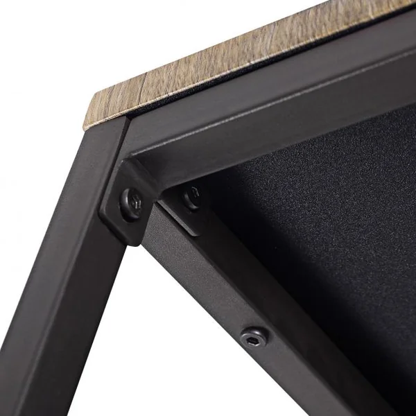 3 Tables Basses Gigognes Style Vintage Industriel en Mdf et Métal 90x44x50cm/lot de 2 Tables 40x39x40cm Naturel+Noir