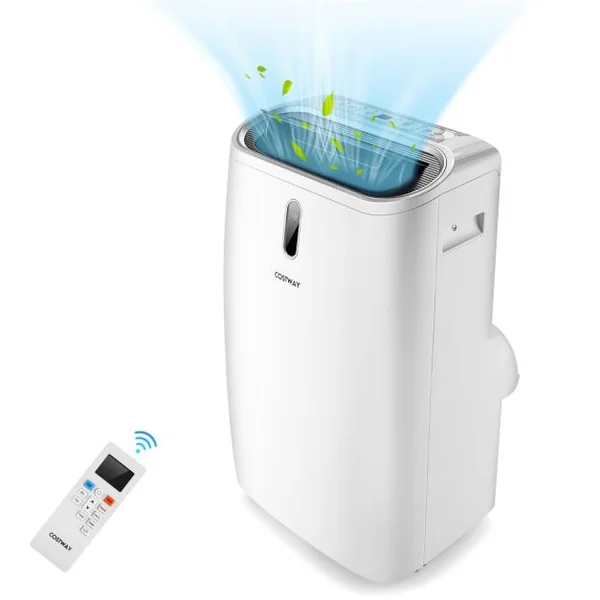4 en 1 Climatiseur 16 à 32℃ 14000BTU R290 3 Modes Ventilateur Déshumidificateur et Rafraîchisseur Jusqu'à 40㎡ Classe Énergétique A