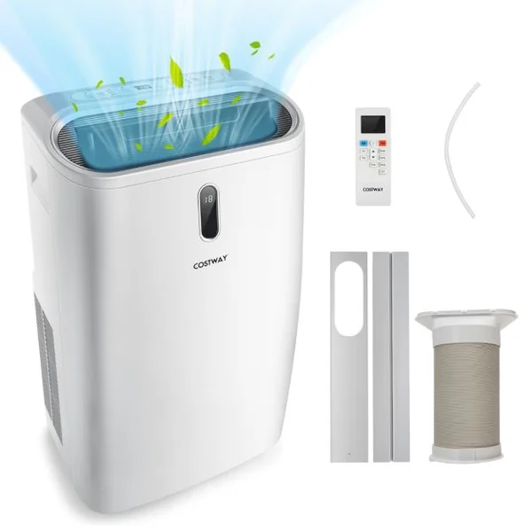 4 en 1 Climatiseur 16 à 32℃ 14000BTU R290 3 Modes Ventilateur Déshumidificateur et Rafraîchisseur Jusqu'à 40㎡ Classe Énergétique A