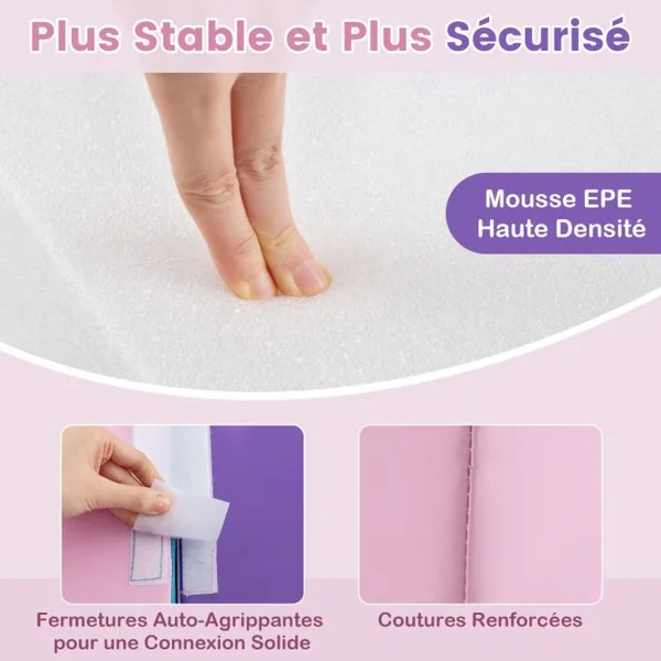 6 Blocs d’Escalade en Mousse Jeu d’Escalade pour Tout-Petits Jeu d’Activité d’Escalade Coloré Tunnel Escaliers et Rampe pour 12+ Mois Coloré/Bleu/Violet