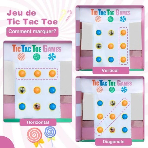 9 en 1 Château Gonflable en Forme Bonbons avec Toboggan Maison de Saut Gonflable avec Pistolet à Eau Charge 90kg pour 2 Enfants de 3-10 Ans