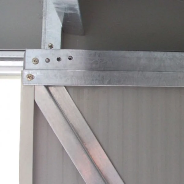 Abri de Jardin en Tôle Galvanisée Cabane de Rangement à Outils Porte Double 2 Aérations, 213x130x173cm, Gris et Blanc