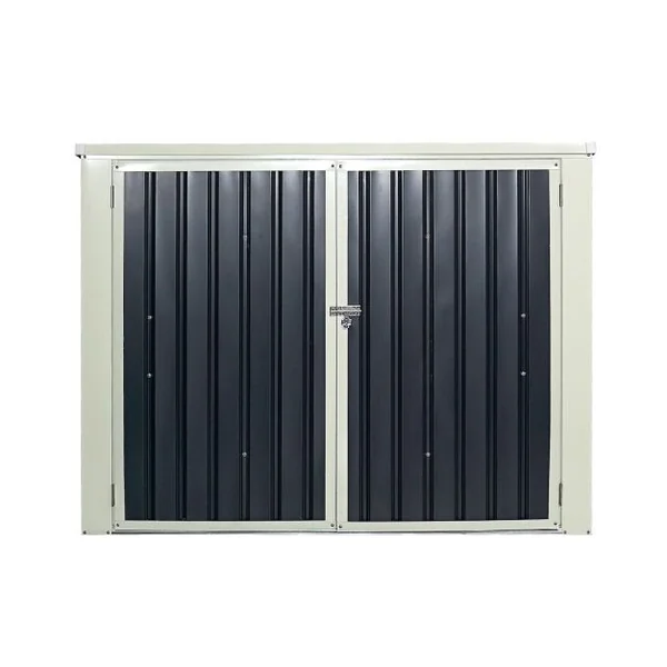 Abri de Jardin pour 2 Poubelles Cabane de Jardin pour Outils en Tôle d'Acier Galvanisée 173x97x134cm Gris Foncé