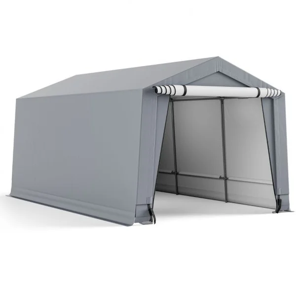 Abri Garage pour Voiture 290 x 490 cm Tente de Stockage en Acier Abri de Voiture Toutes Saisons pour SUV Bateau