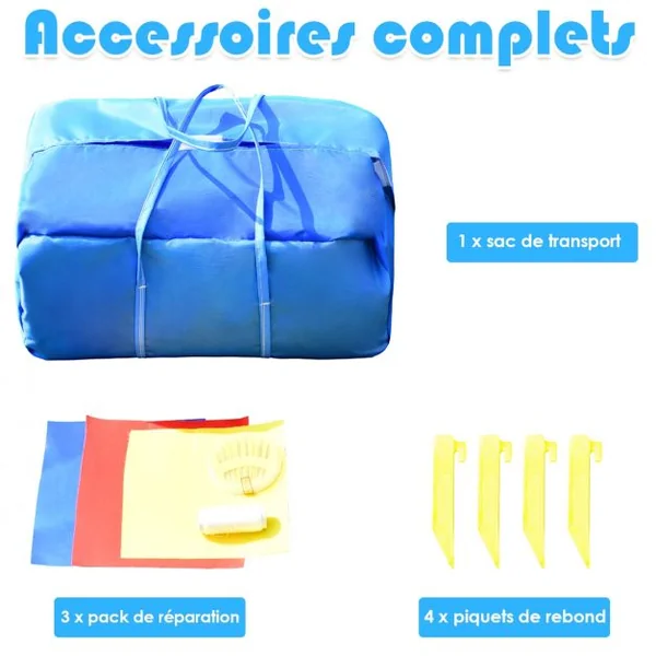 Aire de Jeux Gonflable pour 3 Enfants avec Zone de Saut Murs en Maille des 4 Côtés 3x2x2M Charge Max 50KG