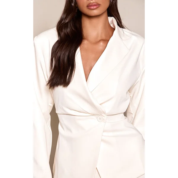 Amande Ensemble Blazer Ajusté Asymétrique Taille Cintrée