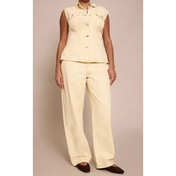 Amande Jean Grande Taille Taille Mi-haute Coupe Large