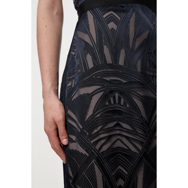 Amelia Graham Robe Colonne Tissée à Détails Lacés Burnout