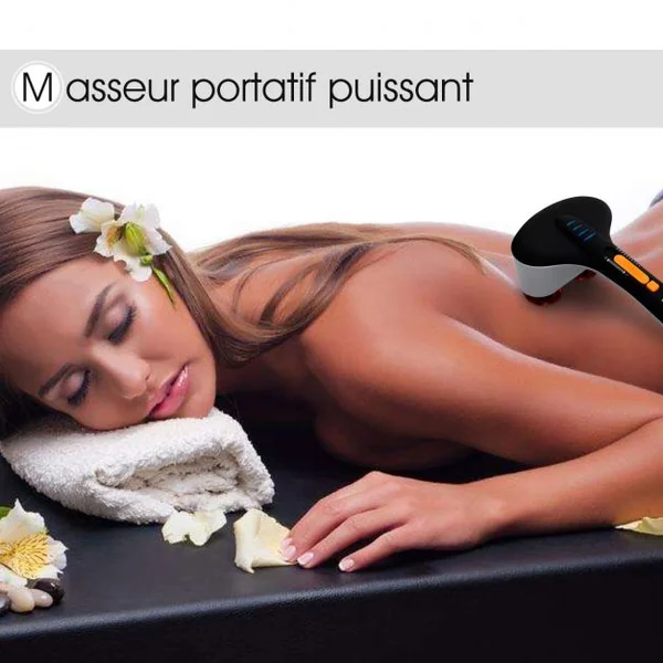 Appareil de Massage Portable 25W Variateur de Vitesse 6 Têtes de Massage Double, Anti-stress, pour circulation sanguine