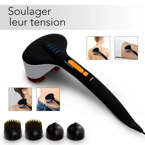 Appareil de Massage Portable 25W Variateur de Vitesse 6 Têtes de Massage Double, Anti-stress, pour circulation sanguine
