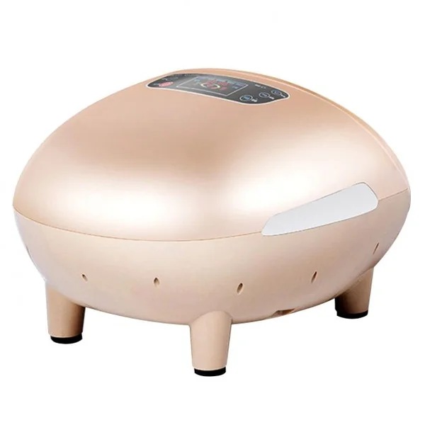 Appareil Massage des Pieds Électrique, 5 Niveaux de Pression d’Air, Chaleur Infrarouge, Télécommande, 45x39x28,5cm, Or
