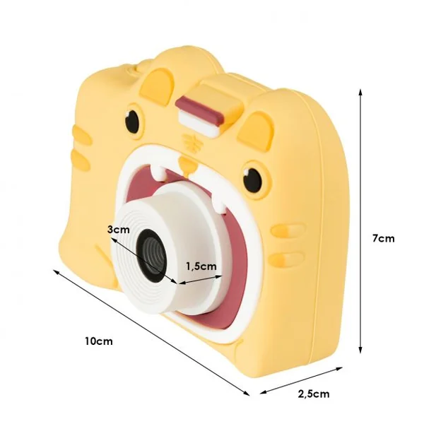 Appareil Photo Numérique pour Enfants 18 Mp 1080 P Ecran 5 Cm Carte Mémoire 16 Go Port Usb Batterie 500 mAh Jaune