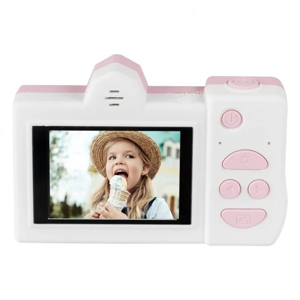 Appareil Photo Numérique pour Enfants 18 Mp 1080 P Ecran 5 Cm Carte Mémoire 16 Go Port Usb Coque en Silicone Rose