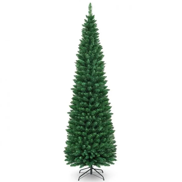 Arbre de Noël Artificiel 210 cm 700 Branches Support en Métal Solide Aiguilles en PVC Décoration de Fêtes Vert Naturel
