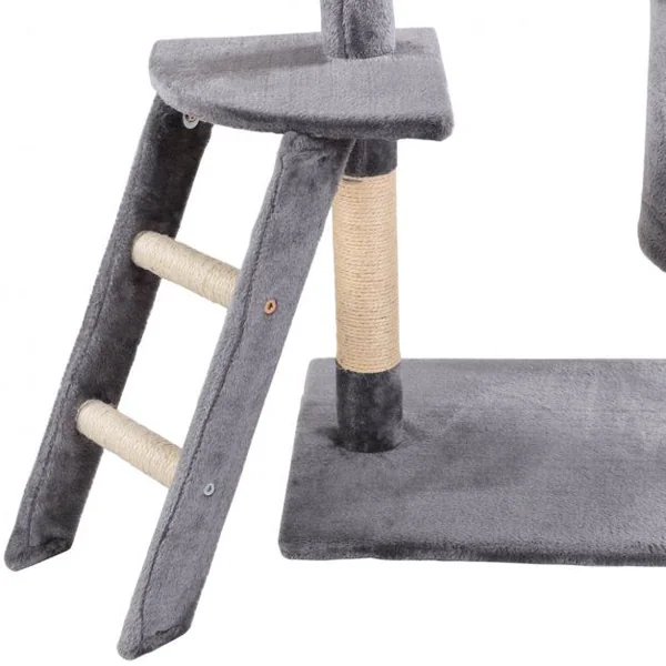 Arbre à chat avec Griffoir en sisal 2 Plateformes pour Chat Grand centre d’activité pour chat en MDF 40x60x150cm Gris