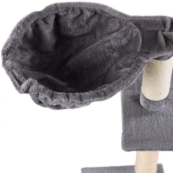 Arbre à chat avec Griffoir en sisal 2 Plateformes pour Chat Grand centre d’activité pour chat en MDF 40x60x150cm Gris