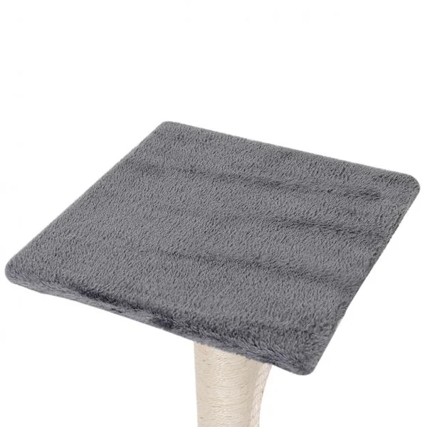 Arbre à Chat avec Griffoir en sisal niche en peluche jouet et échelle 120 cm Grand Centre d’Activité pour Chat Gris