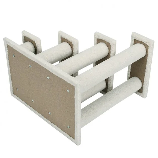 Arbre à chat en escalier à 4 étages Centre d'activités pour chat en Cachemire et MDF 60,5x40x60cm Beige