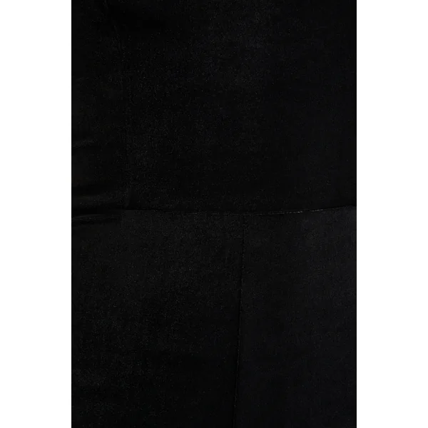 Arcane | Combinaison noire en velours à encolure bandeau avec écharpe