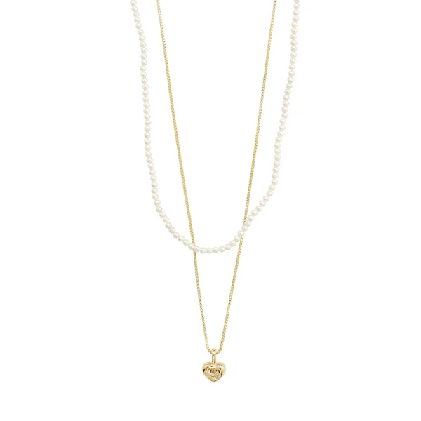ARLET - Collier microperles et pendentif en cœur (2-en-1)