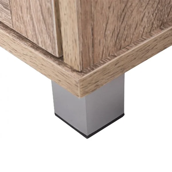 Armoire haute étroite Etagère salle de bain Meuble salle de bain, Etagères ouvertes et fermées, MDF, 33x30x180cm, Brun