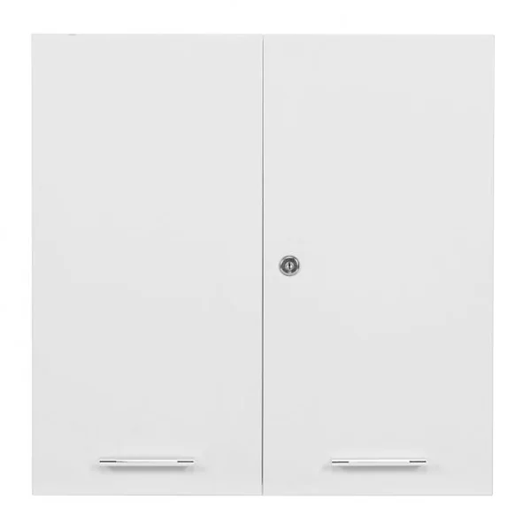 Armoire à Pharmacie Armoire de Rangement pour Salle de Bain, 14 Étagères Serrure et Clé en Fer 53x52,5x19,5cm, Argent