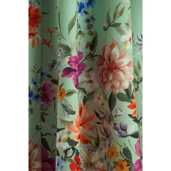 Auburn | Robe Mi-Longue Floral Vert à Encolure Licou
