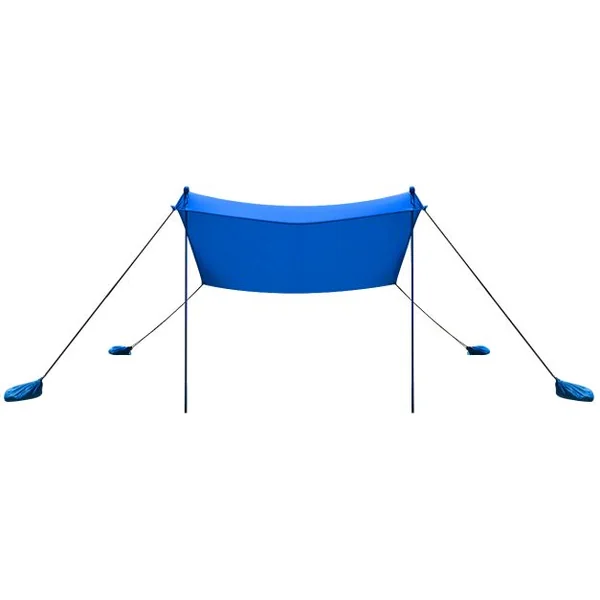 Auvent de Plage avec Sac de Transport et 4 Sacs de Sable Fait en Lycra Tente de Plage UPF 50+ 210x210cm pour Plage Camping