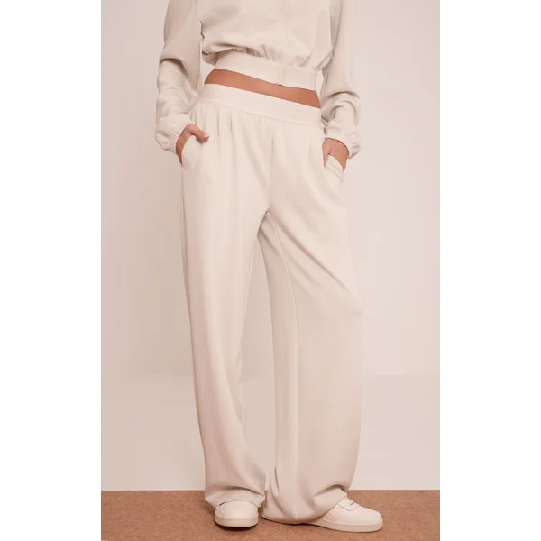 Avoine Jogging Plt À Taille Élastiquée Et Jambes Larges Ultra Doux