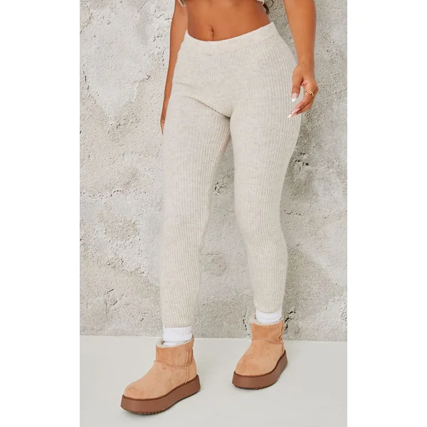 Avoine Legging Côtelé En Maille Petite Taille