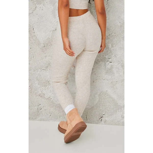 Avoine Legging Côtelé En Maille Petite Taille