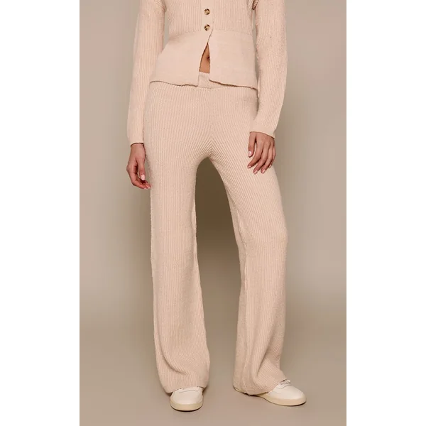 Avoine Pantalon Large En Maille Brossée
