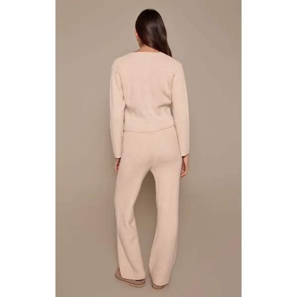 Avoine Pantalon Large En Maille Brossée