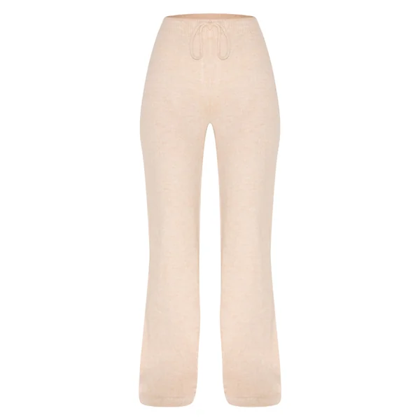 Avoine Pantalon Large En Maille Douce Chiné