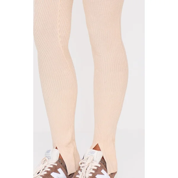 Avoine Pantalon Évasé En Maille À Ourlet Fendu