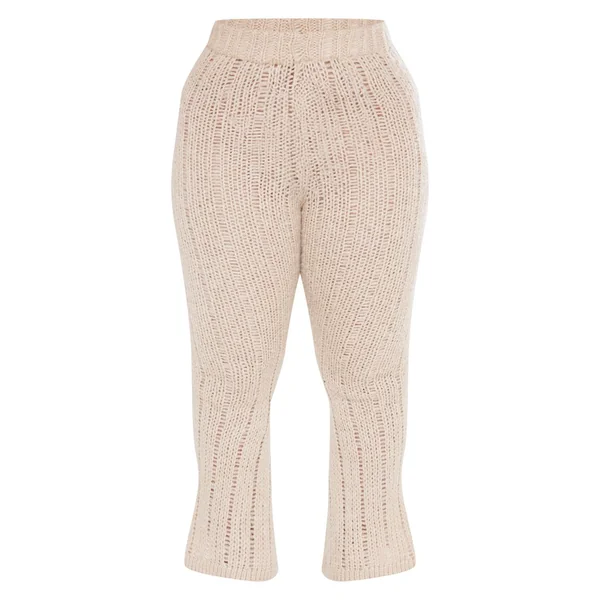 Avoine Pantalon Évasé Taille Haute En Maille Shape