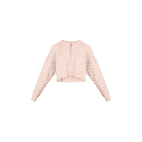 Avoine Sweat À Casynthétiqueche Court En Maille Torsadée