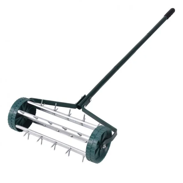 Aérateur pour Pelouse de Jardin Rouleau de 15 cm Dia. Manchon Protecteur en Métal et PP, 45x21x126cm, Vert