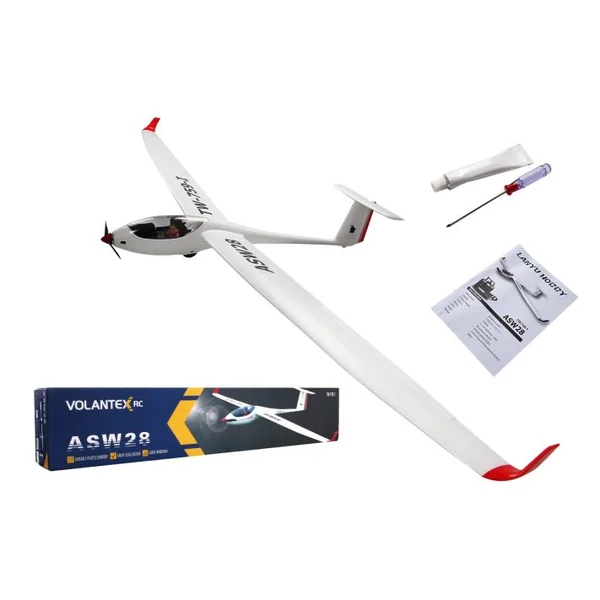 Aéronef à distance ASW28 Avion RC Planeur PNP Brushless Jouet pour adolescents 14 ans et plus, 113x260cm